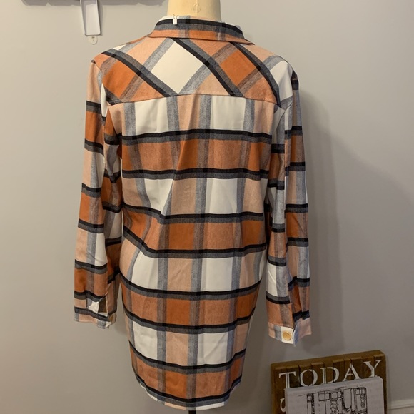 NWOT COEUR DE VAGUE Plaid Shacket Jacket Shirt size XXL - Picture 4 of 12